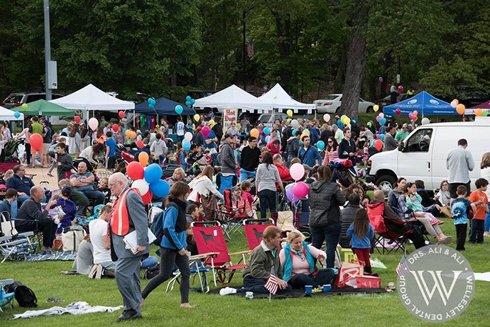 Numerous people attending an outdoor community event