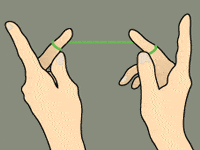 Animated hands holding dental floss